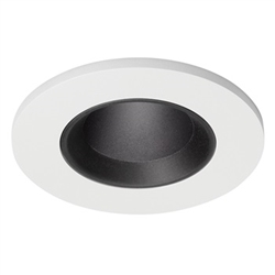 Juno Aculux Recessed Lighting 2337BHZ-WH-FM (2DPIN BD WHFM) New Construction 2" Round LED with 1-1/4" Pinhole, Black Diffuse Reflector, Flangeless, White Trim