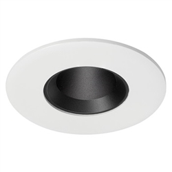 Juno Aculux Recessed Lighting 2337BHZ-WH-SF (2DPIN BD WHSF) New Construction 2" Round LED with 1-1/4" Pinhole, Black Diffuse Reflector, White Painted Flange Trim