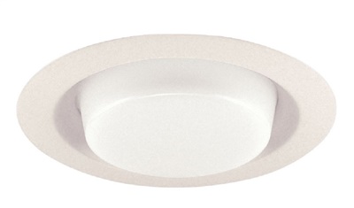 Juno Recessed Lighting 241-PW (241 PW) 6" Line Voltage, Fluorescent, Drop Opal Trim with Reflector, Plastic White Trim