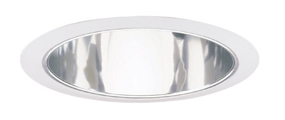 Juno Recessed Lighting 247C-WH (247S CWH) 6" Line Voltage, Shallow Cone Trim, Clear Reflector, White Trim