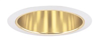 Juno Recessed Lighting 247G-WH (247S GWH) 6" Line Voltage, Shallow Cone Trim, Gold Reflector, White Trim