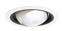 Juno Recessed Lighting 249B-WH (249 BWH) 6" Line Voltage, Regressed Eyeball Trim for BR/PAR30 Lamp, Black Baffle, White Trim