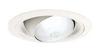 Juno Recessed Lighting 249W-WH (249 WWH) 6" Line Voltage, Regressed Eyeball Trim for BR/PAR30 Lamp, White Baffle, White Trim