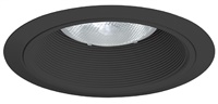 Juno Recessed Lighting 24B-BL (24 BBL) 6" LED, Line Voltage, Tapered Baffle Trim, Black Baffle, Black Trim