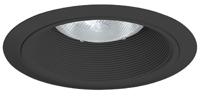 Juno Recessed Lighting 24B-BL (24 BBL) 6" LED, Line Voltage, Tapered Baffle Trim, Black Baffle, Black Trim