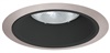 Juno Recessed Lighting 24B-SC (24 BSC) 6" LED, Line Voltage, Tapered Baffle Trim, Black Baffle, Satin Chrome Trim