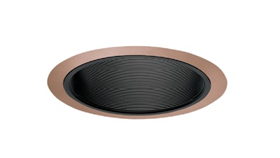 Juno Recessed Lighting 25B-ABZ (25 BABZ) 6" Line Voltage, Straight Baffle Trim, Black Baffle, Aged Bronze Trim