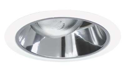 Juno Recessed Lighting 267C-WH (267 CWH) 6" Line Voltage, Adjustable Tapered Cone Trim, Clear Reflector, White Trim