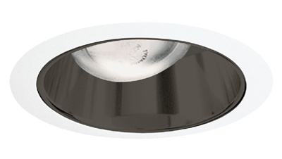 Juno Recessed Lighting 26B-WH (26 BWH) 6" LED, Line Voltage, Straight Cone Trim, Black Reflector, White Trim