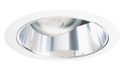 Juno Recessed Lighting 26C-WH (26 CWH) 6" LED, Line Voltage, Straight Cone Trim, Clear Reflector, White Trim
