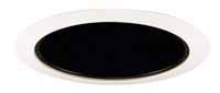 Juno Recessed Lighting 27B-WH (27 BWH) 6" LED, Line Voltage, Tapered Cone Trim, Black Reflector, White Trim