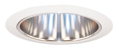 Juno Recessed Lighting 27C-WH (27 CWH) 6" LED, Line Voltage, Tapered Cone Trim, Clear Reflector, White Trim