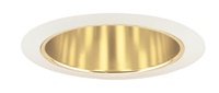 Juno Recessed Lighting 27G-WH (27 GWH) 6" LED, Line Voltage, Tapered Cone Trim, Gold Reflector, White Trim