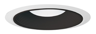 Juno Recessed Lighting 28B-WH (28 BWH) 6" Line Voltage, Fluorescent, Ultra Baffle Trim - Fully Enclosed, Black Baffle, White Trim