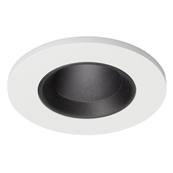 Juno Aculux 2APIN BD WHFM Recessed Lighting 1-1/4 inch Round Adjustable Pinhole with Black Diffuse Reflector, Flush Mount White Trim