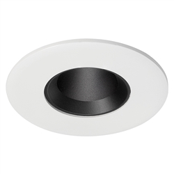 Juno Aculux 2APIN BD WHSF Recessed Lighting 1-1/4 inch Round Adjustable Pinhole with Black Diffuse Reflector, Self Flanged White Trim
