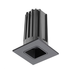 Juno 2" LED Recessed Lighting 2LEDTG2SQ-827F-BBL 2" LED Gen 2 Square Downlight Cone 2700K 80 CRI, Flood Beam, Black Reflector, Black Trim Ring