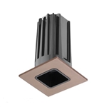 Juno 2" LED Recessed Lighting 2LEDTG2SQ-827F-BBZ 2" LED Gen 2 Square Downlight Cone 2700K 80 CRI, Flood Beam, Black Reflector, Bronze Trim Ring