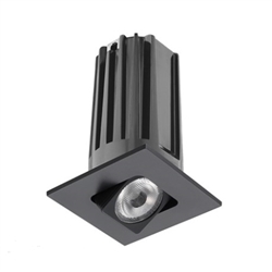 Juno 2" LED Recessed Lighting 2LEDTG2SQA-827N-BL 2" LED Gen 2 Square Adjustable 2700K 80 CRI, Narrow Flood Beam, Black Finish