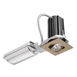 Juno Recessed Lighting 2SQA-827N1-BZ 2" LED Square Adjustable 2700K 80CRI, Narrow Flood Beam, 120V only, Bronze Finish