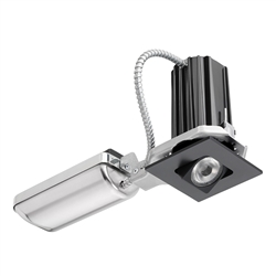 Juno Recessed Lighting 2SQA-827SU-BL 2" LED Square Adjustable 2700K 80CRI, Spot Beam, 120-277V, Black Finish