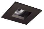 Juno Aculux 2SQA BD SF Recessed Lighting 2" LED Square Adjustable Angle Cut Reflector, Black Haze Self Flanged Trim