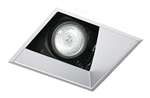 Juno Aculux 3SQA CD FM WET Recessed Lighting 3-1/4" Line Voltage, Low Voltage, LED Square Downlight Angle Cut Lensed Reflector Flush Mount, Haze Trim