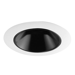 Juno Aculux Recessed Lighting 4017NB-WH 3-1/4" Hyperbolic LED Downlight, Black Alzak Reflector, White Trim Ring