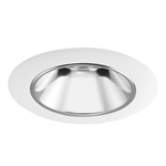 Juno Aculux Recessed Lighting 4017NC-WH 3-1/4" Hyperbolic LED Downlight, Clear Alzak Reflector, White Trim Ring