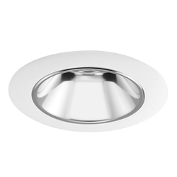 Juno Aculux Recessed Lighting 4017NC-WH 3-1/4" Hyperbolic LED Downlight, Clear Alzak Reflector, White Trim Ring