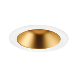 Juno Aculux Recessed Lighting 4017NWHZ-SFWH 3-1/4" Hyperbolic LED Downlight, Self Flanged Reflector, Wheat Haze Alzak Reflector, White Flange