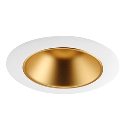 Juno Aculux Recessed Lighting 4017NWHZ-WH 3-1/4" Hyperbolic LED Downlight, Wheat Haze Alzak Reflector, White Trim Ring