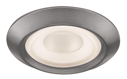 Juno Recessed Lighting 4102-SC (4102 SC) 4" Line Voltage Frosted Regressed Perimeter Glass Lensed Trim, Satin Chrome Trim