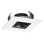 Juno Recessed Lighting 42LSQ-B-WH (42LSQ BWH) 4" Adjustable Downlight Square Cone Trim, Black Reflector White Trim