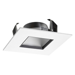 Juno Recessed Lighting 42LSQ-W-WH (42LSQ WWH) 4" Adjustable Downlight Square Cone Trim, White Reflector White Trim