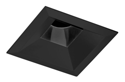 Juno Aculux Recessed Lighting 4301SQ-BL 3-1/4" Line Voltage, Low Voltage, LED Square Downlight Adjustable Regressed Pinhole, Black Alzak Reflector, Black Trim