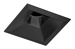 Juno Aculux Recessed Lighting 4302SQ-BL 3-1/4" Line Voltage, Low Voltage, LED Square Downlight Regressed Pinhole, Black Alzak Reflector, Black Trim