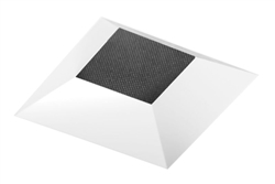 Juno Aculux Recessed Lighting 4302SQ-WH-FM 3-1/4" Line Voltage, Low Voltage, LED Square Downlight Regressed Pinhole Flush Mount, Black Alzak Reflector, White Trim