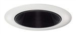 Juno Aculux Recessed Lighting 430NB-WH 3-1/4" Line Voltage, Low Voltage, LED Downlight 20 Degree Angle Cut Lensed, Black Alzak Reflector, White Trim