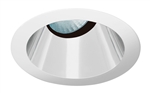 Juno Aculux Recessed Lighting 430NC-SF 3-1/4" Line Voltage, Low Voltage, LED Downlight 20 Degree Angle Cut Lensed, Clear Alzak Reflector, Self Flanged Trim