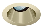 Juno Aculux Recessed Lighting 430NG-SF 3-1/4" Line Voltage, Low Voltage, LED Downlight 20 Degree Angle Cut Lensed, Gold Alzak Reflector, Self Flanged Trim