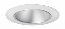 Juno Aculux Recessed Lighting 430NHZ-WH 3-1/4" Line Voltage, Low Voltage, LED Downlight 20 Degree Angle Cut Lensed, Haze Alzak Reflector, White Trim