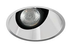 Juno Aculux Recessed Lighting 431NC-FM (3AC CS FM WET) 3-1/4" Line Voltage, Low Voltage, LED Downlight Angle Cut Lensed, Clear Alzak Reflector, Flush Mount Trim