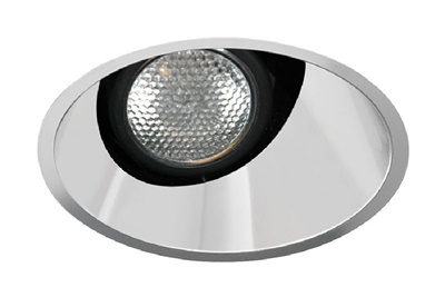 Juno Aculux Recessed Lighting 431NHZ-FM (3AC CD FM WET) 3-1/4" Line Voltage, Low Voltage, LED Downlight Angle Cut Lensed, Haze Alzak Reflector, Flush Mount Trim