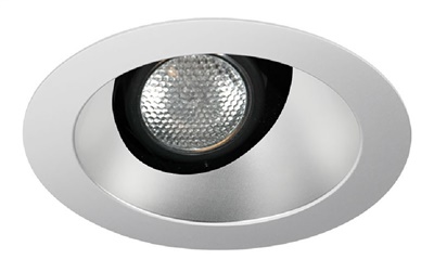 Juno Aculux Recessed Lighting 431NHZ-SF (3AC CD SF WET) 3-1/4" Line Voltage, Low Voltage, LED Downlight Angle Cut Lensed, Haze Alzak Reflector, Self Flanged Trim