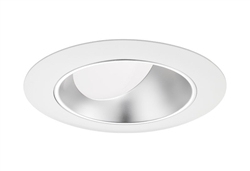 Juno Aculux Recessed Lighting 431NHZ-WH (3AC CD WHR WET) 3-1/4" Line Voltage, Low Voltage, LED Downlight Angle Cut Lensed, Haze Alzak Reflector, White Trim