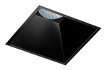 Juno Aculux Recessed Lighting 432SQBHZ-FM 3-1/4" Line Voltage, Low Voltage, LED Square Downlight Lensed Reflector Flush Mount, Black Haze Trim