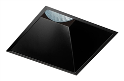 Juno Aculux Recessed Lighting 432SQBHZ-FM 3-1/4" Line Voltage, Low Voltage, LED Square Downlight Lensed Reflector Flush Mount, Black Haze Trim