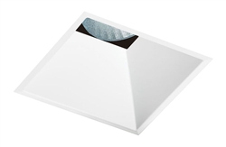 Juno Aculux Recessed Lighting 432SQW-FM 3-1/4" Line Voltage, Low Voltage, LED Square Downlight Lensed Reflector Flush Mount, White Trim