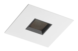 Juno Aculux Recessed Lighting 4331SQ-WH 3-1/4" Line Voltage, Low Voltage, LED Square Downlight Lensed Pinhole, Black Alzak Reflector, White Trim